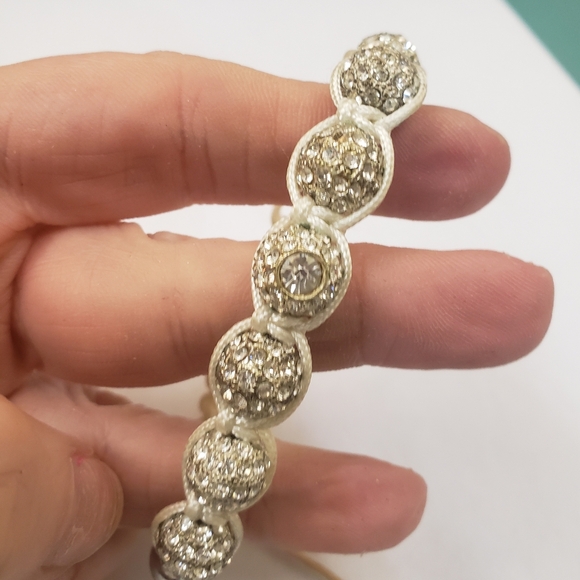 Joseph Nogucci,  glitter glam beaded silver glitz adjustable bracelet - Picture 3 of 11